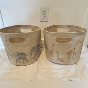 Pehr Nursery canvas baskets